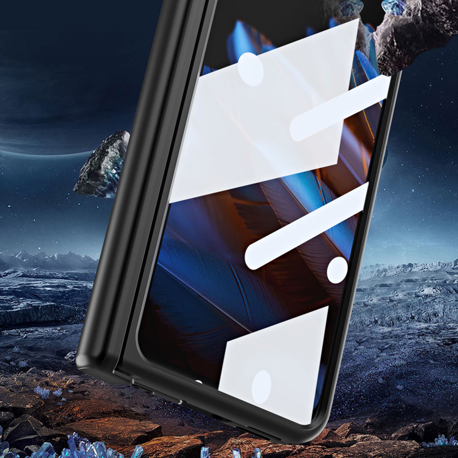 Anti-scratch Phone Case For Oppo Find N2 5G Hinge Protection Kickstand PC Phone Cover with Screen Film Anti-scratch Phone Case For Oppo Find N2 5G Hinge Protection Kickstand PC Phone Cover with Screen Film